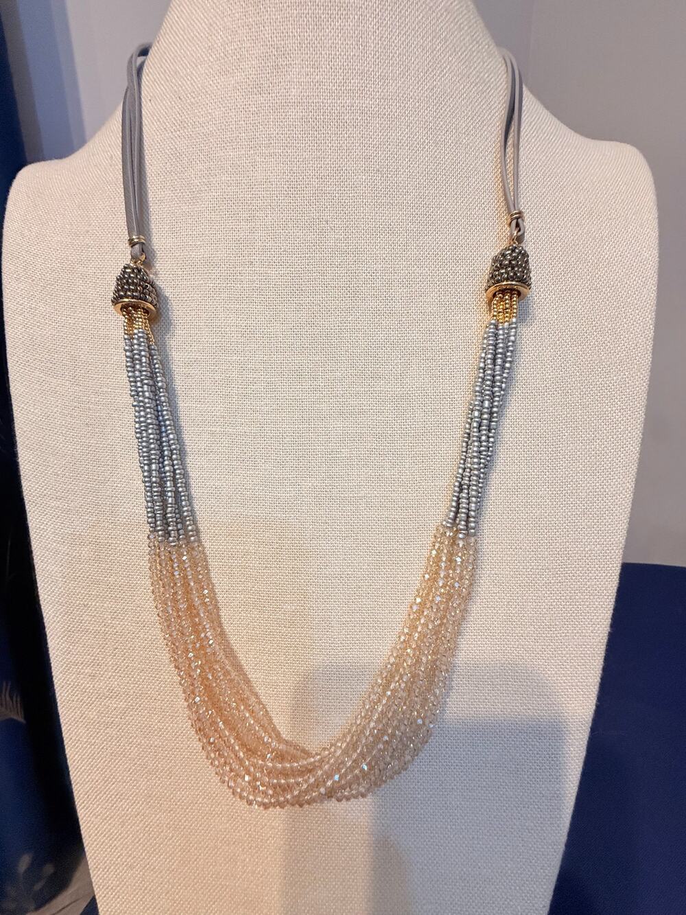 FB Multi Strand Beaded Necklace 26” + 2”